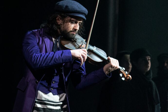 Ali Arian Molaei (The Fiddler) and the Company of the North American Tour of FIDDLER ON THE ROOF - Photo by Joan Marcus (1295r) 1